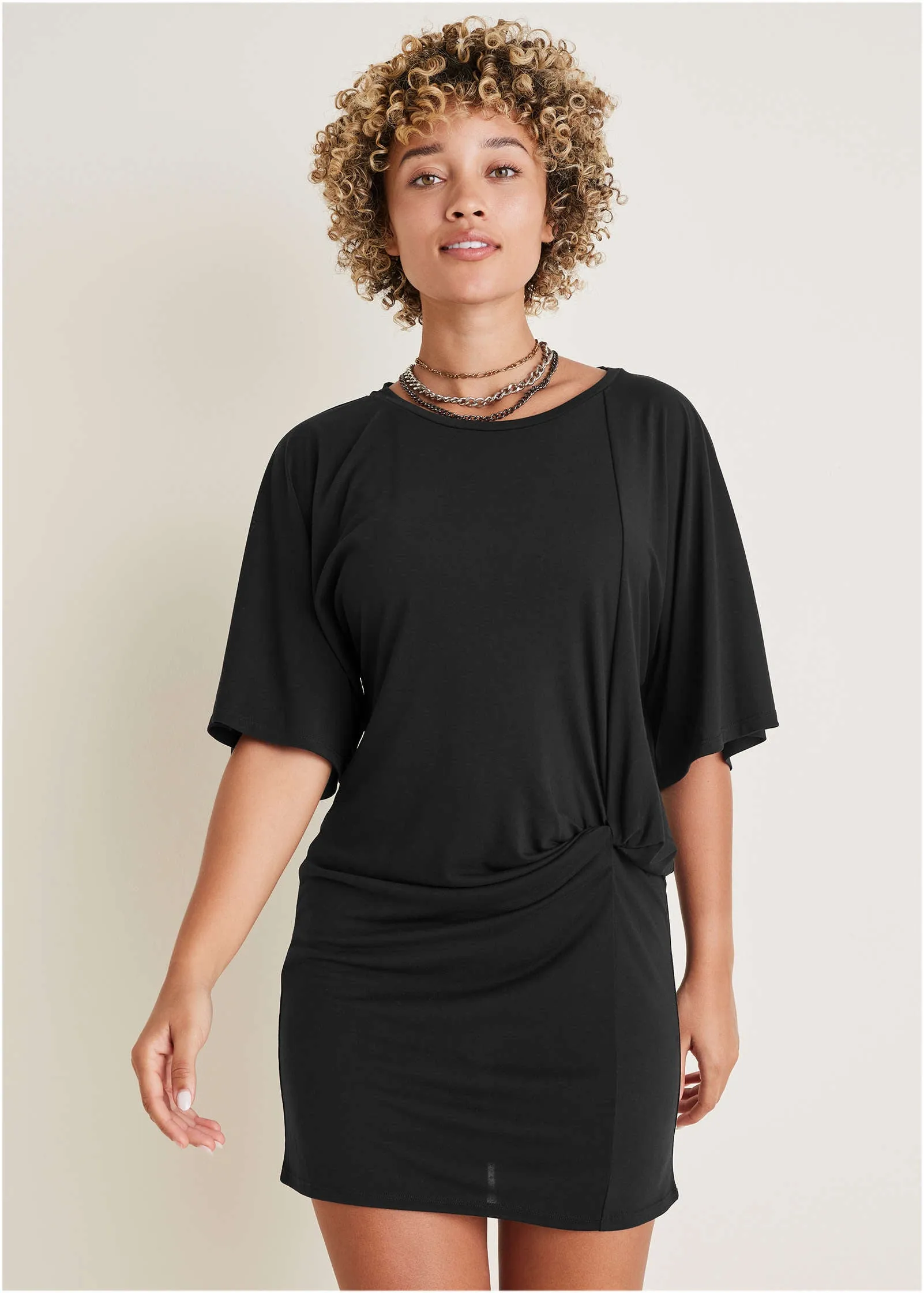 Hip Twist Mini Dress - Jet Black sold by VENUS product image thumbnail 4