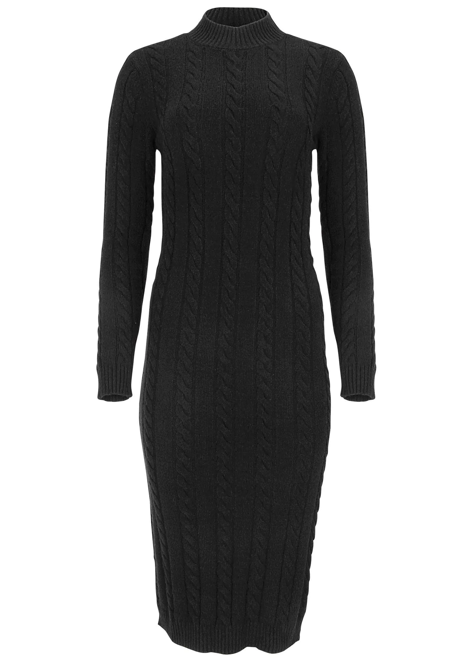 Mockneck Midi Sweater Dress - Jet Black sold by VENUS product image thumbnail 3