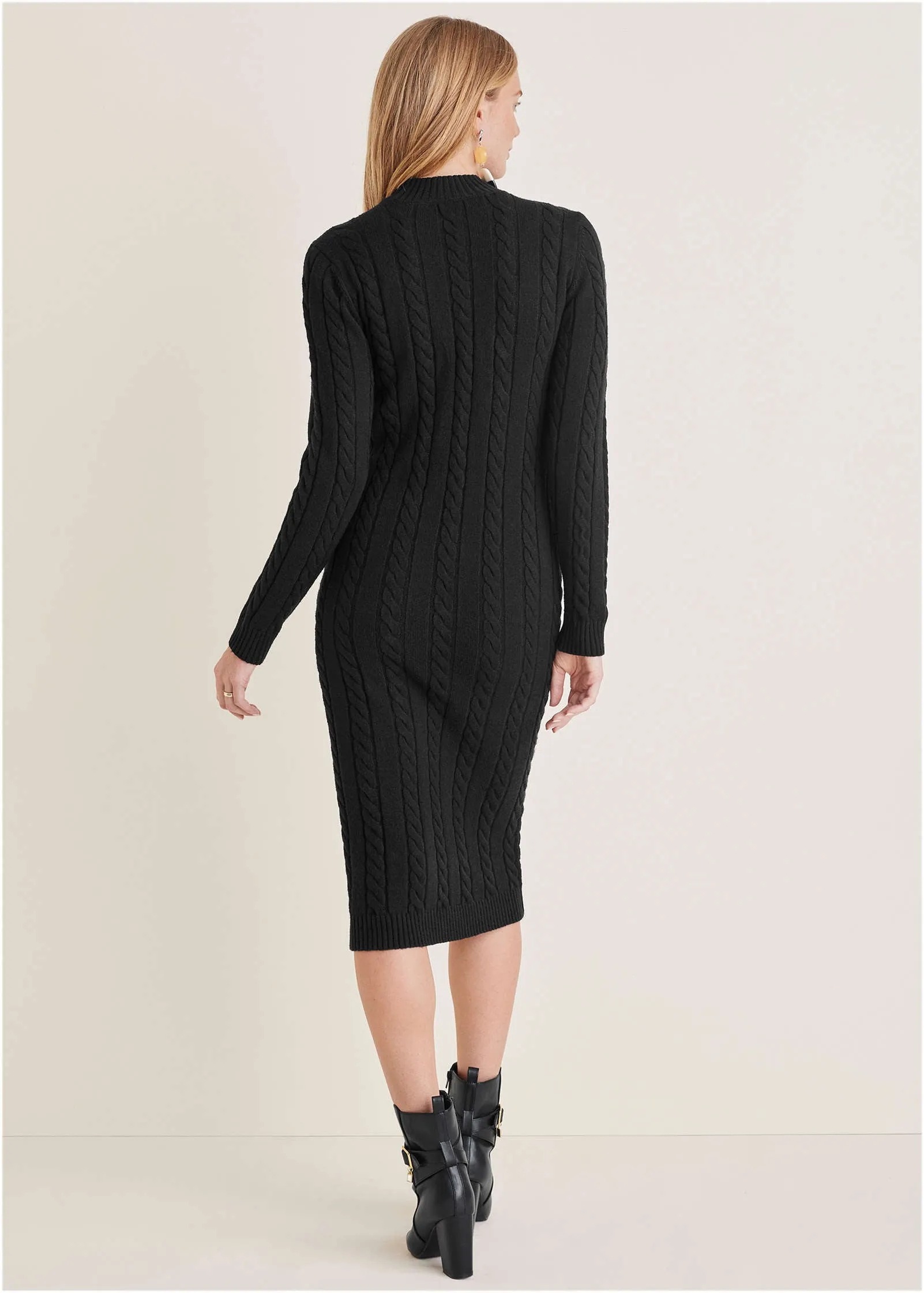 Mockneck Midi Sweater Dress - Jet Black sold by VENUS product image thumbnail 2