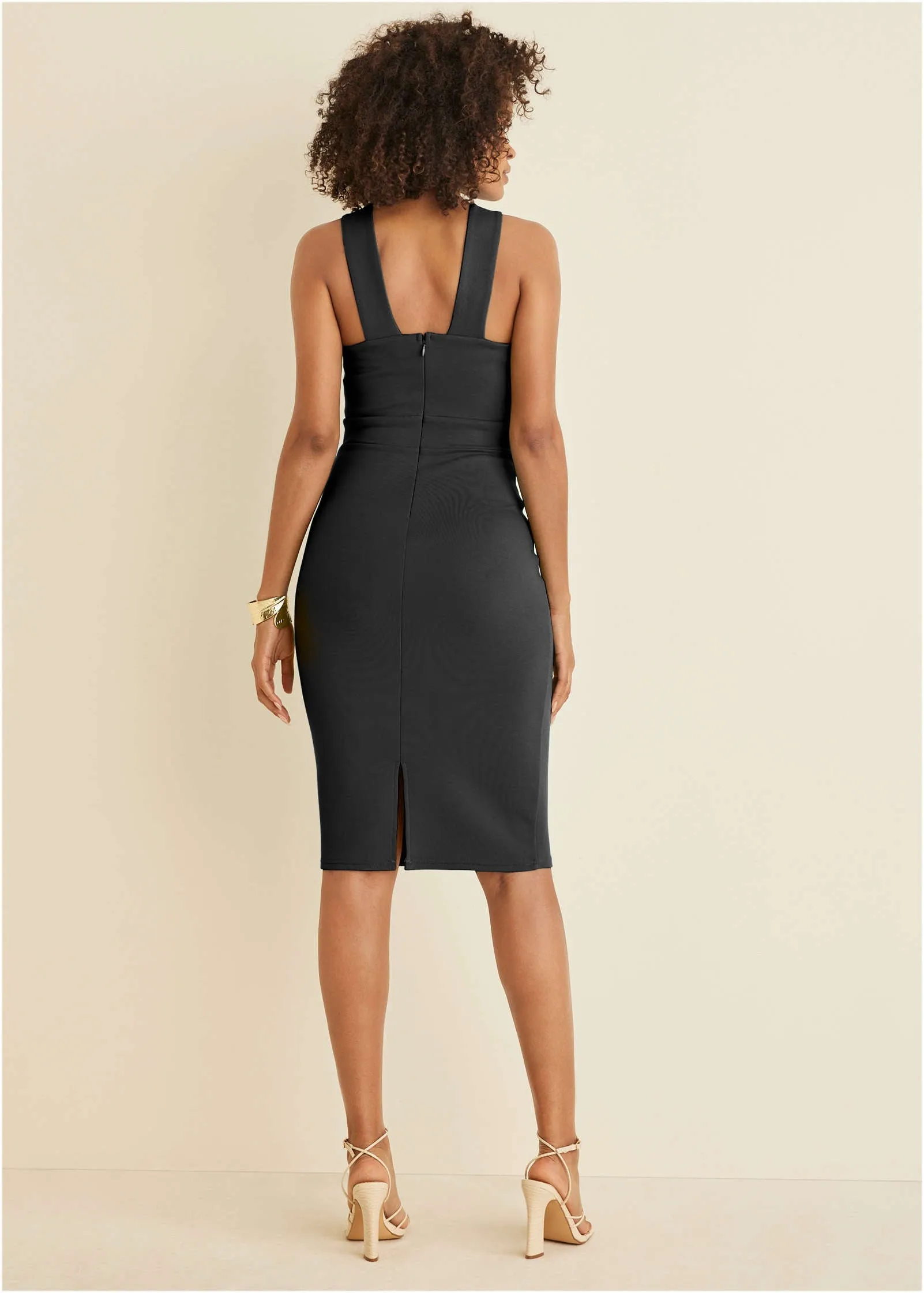 Luxe Scuba Cross Neck Dress - Jet Black sold by VENUS product image thumbnail 2