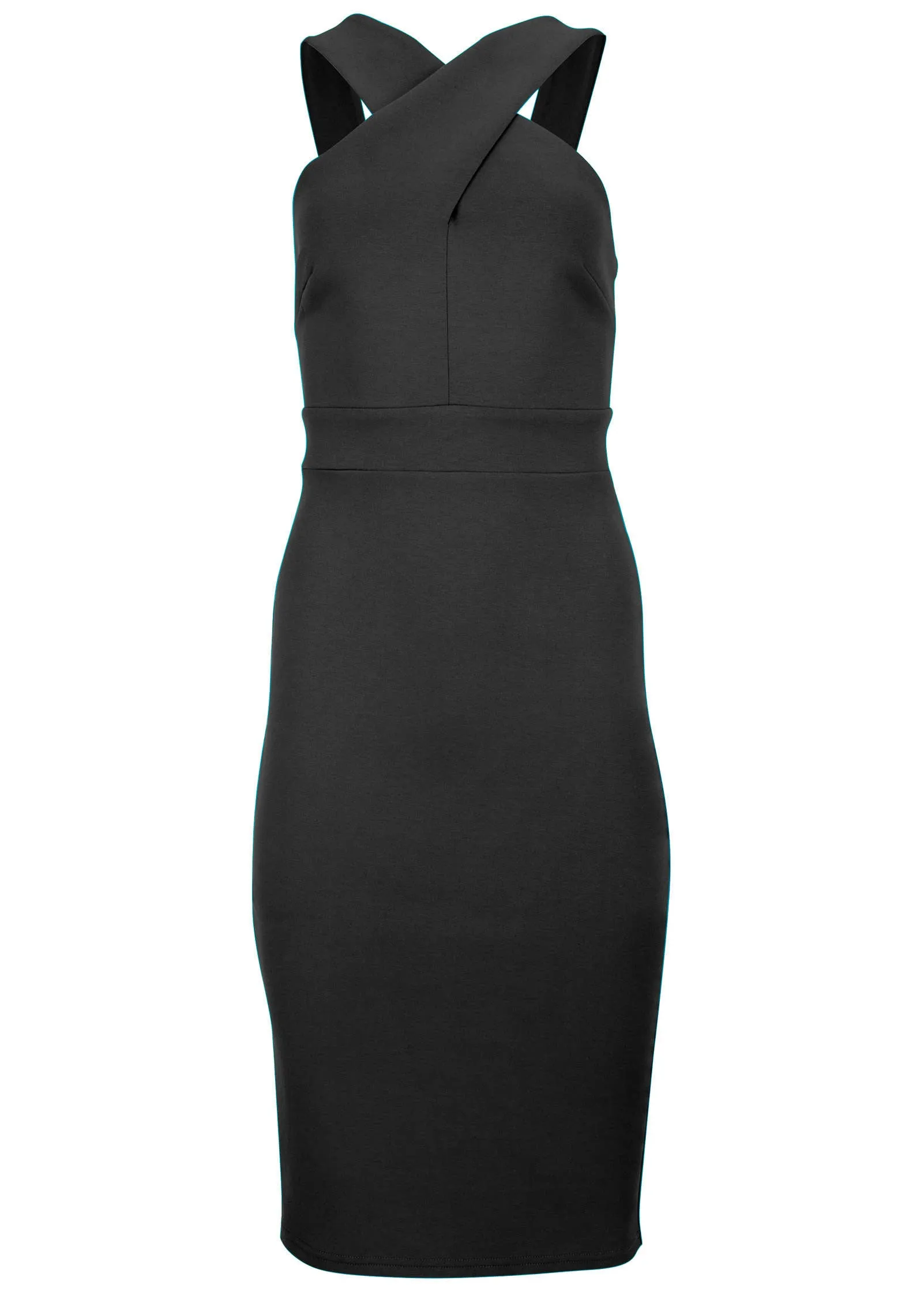 Luxe Scuba Cross Neck Dress - Jet Black sold by VENUS product image thumbnail 3