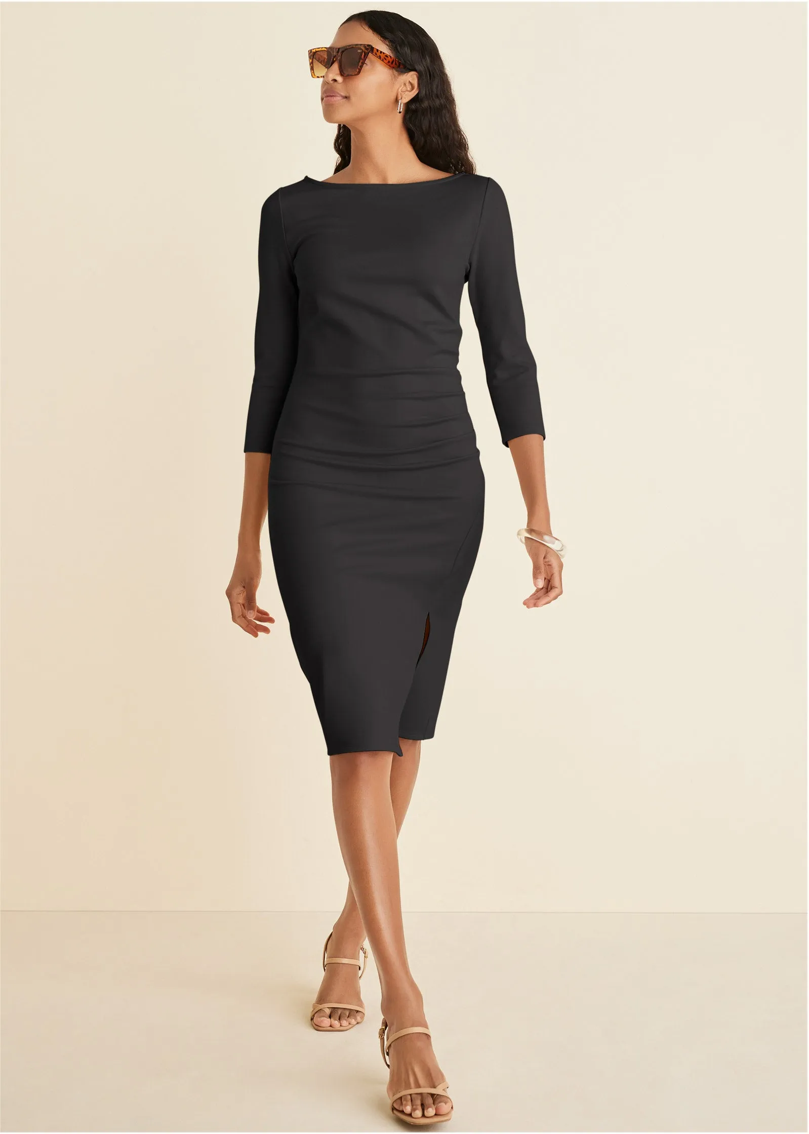 Ponte Ruched Dress - Jet Black sold by VENUS product image thumbnail 5