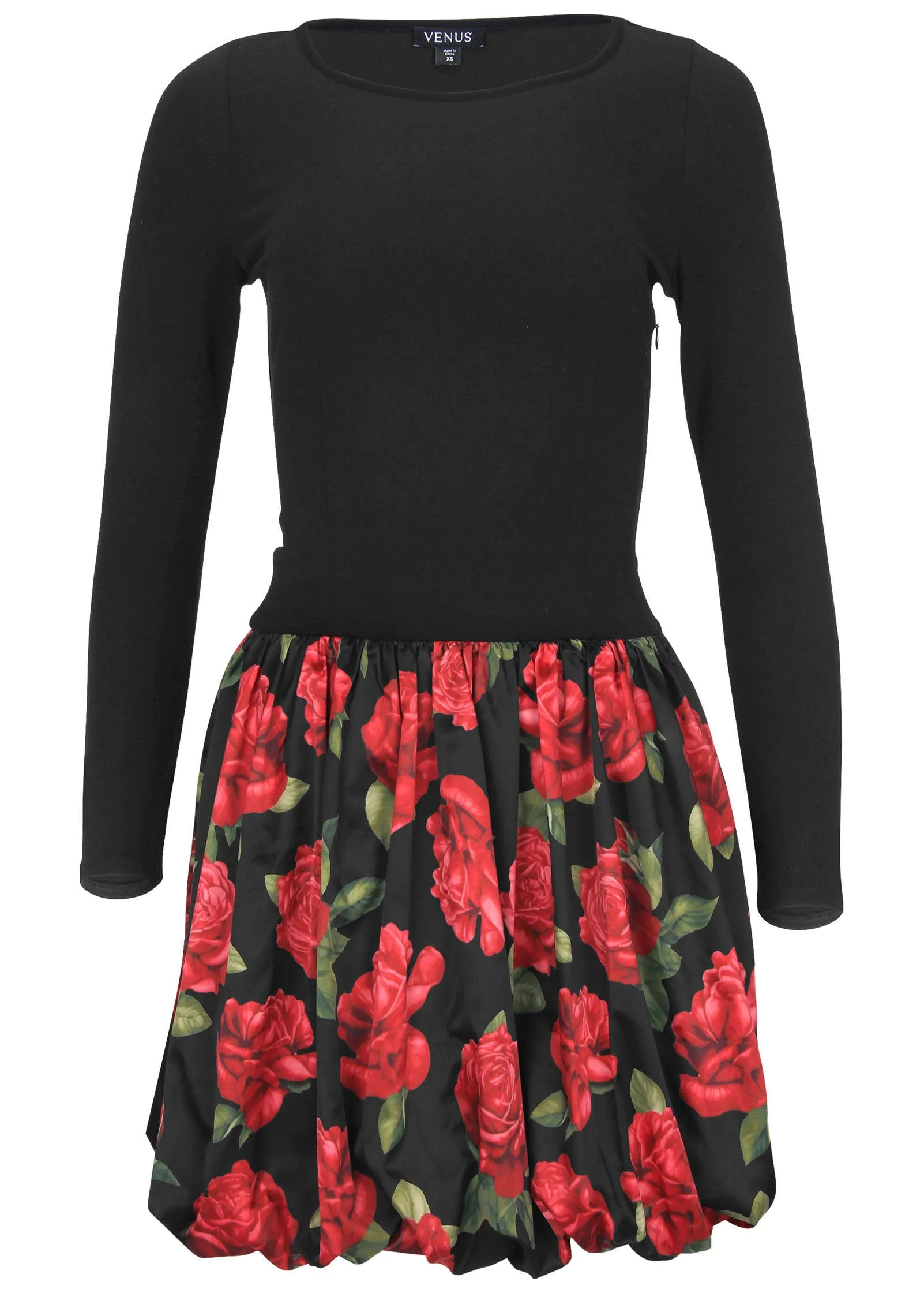 Long Sleeve Bubble Hem Mini - Antique Roses sold by VENUS product image thumbnail 4