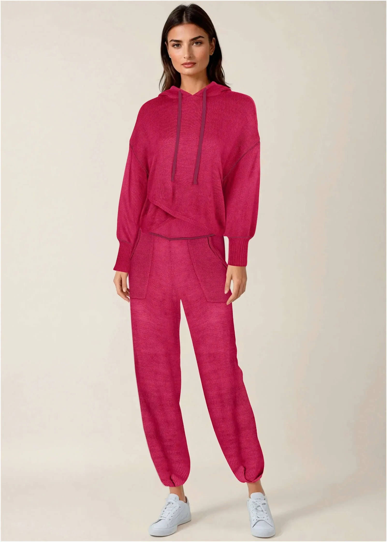 Contrast Stitch Hoodie - Granita sold by VENUS