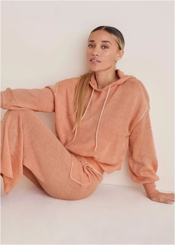 Contrast Stitch Wide Leg - Dusty Rose sold by VENUS