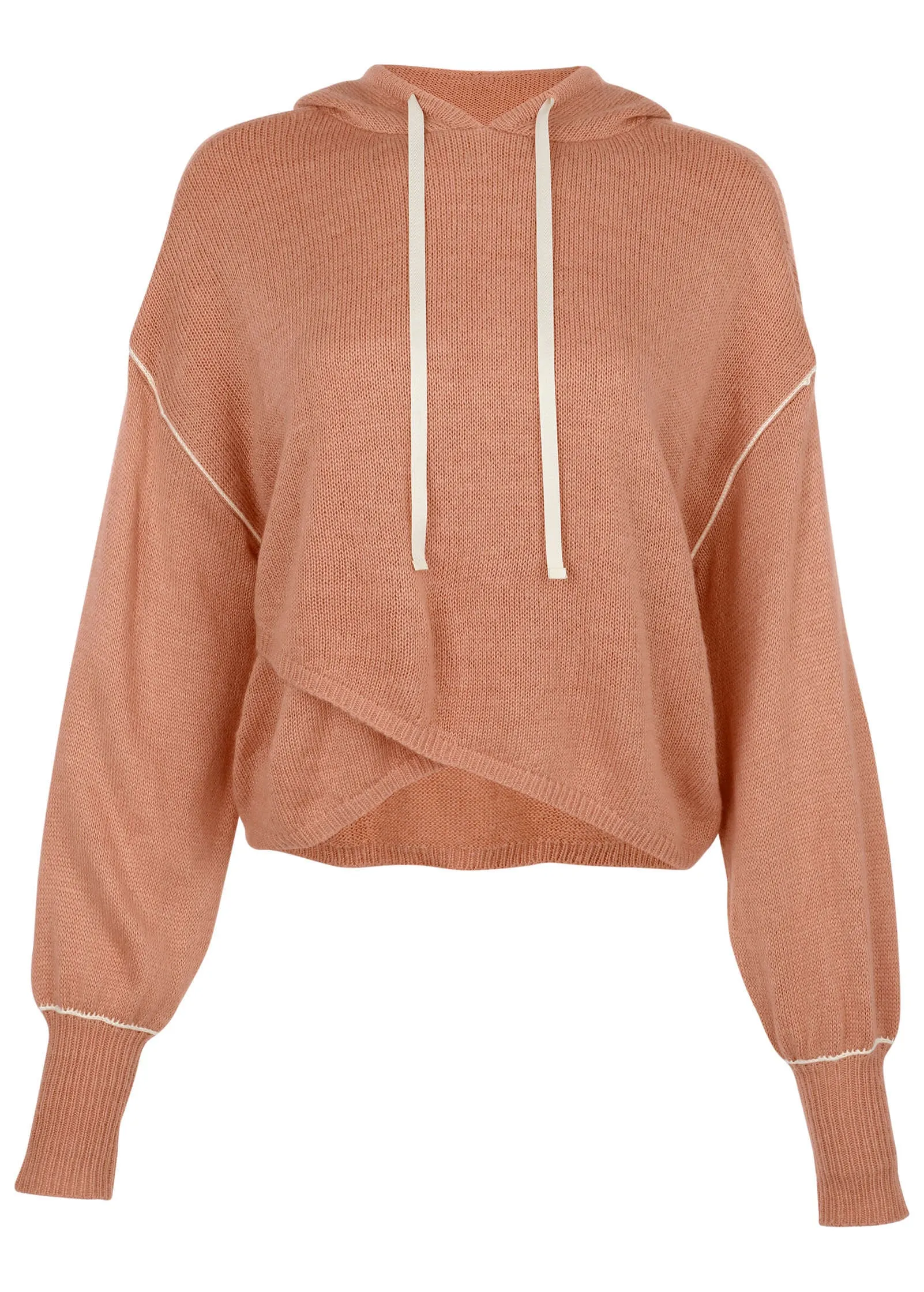 Contrast Stitch Hoodie - Dusty Rose sold by VENUS product image thumbnail 4