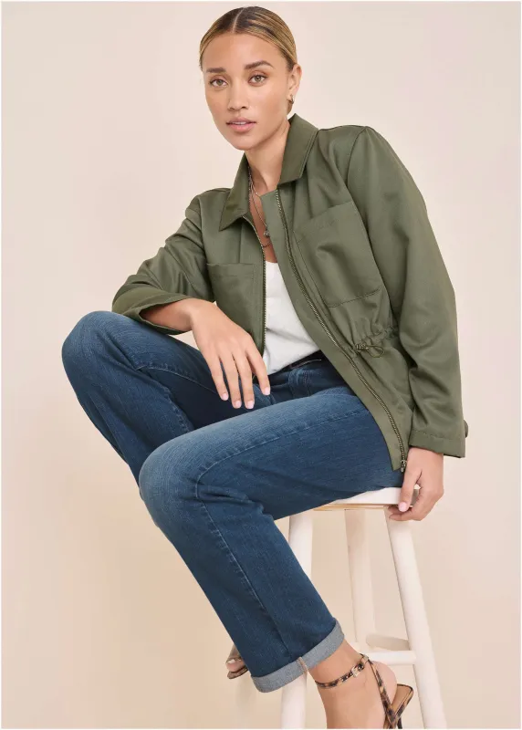 Twill Utility Jacket - Olive sold by VENUS