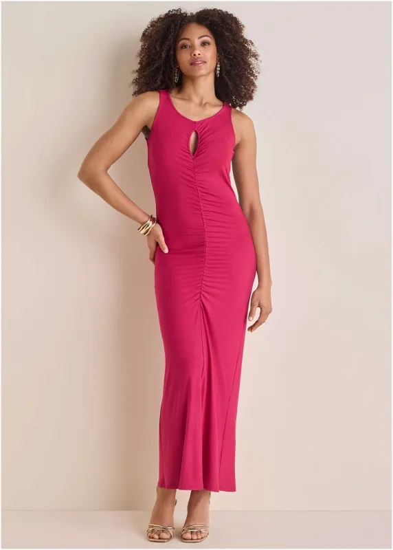Key Hole Maxi Dress - Granita sold by VENUS
