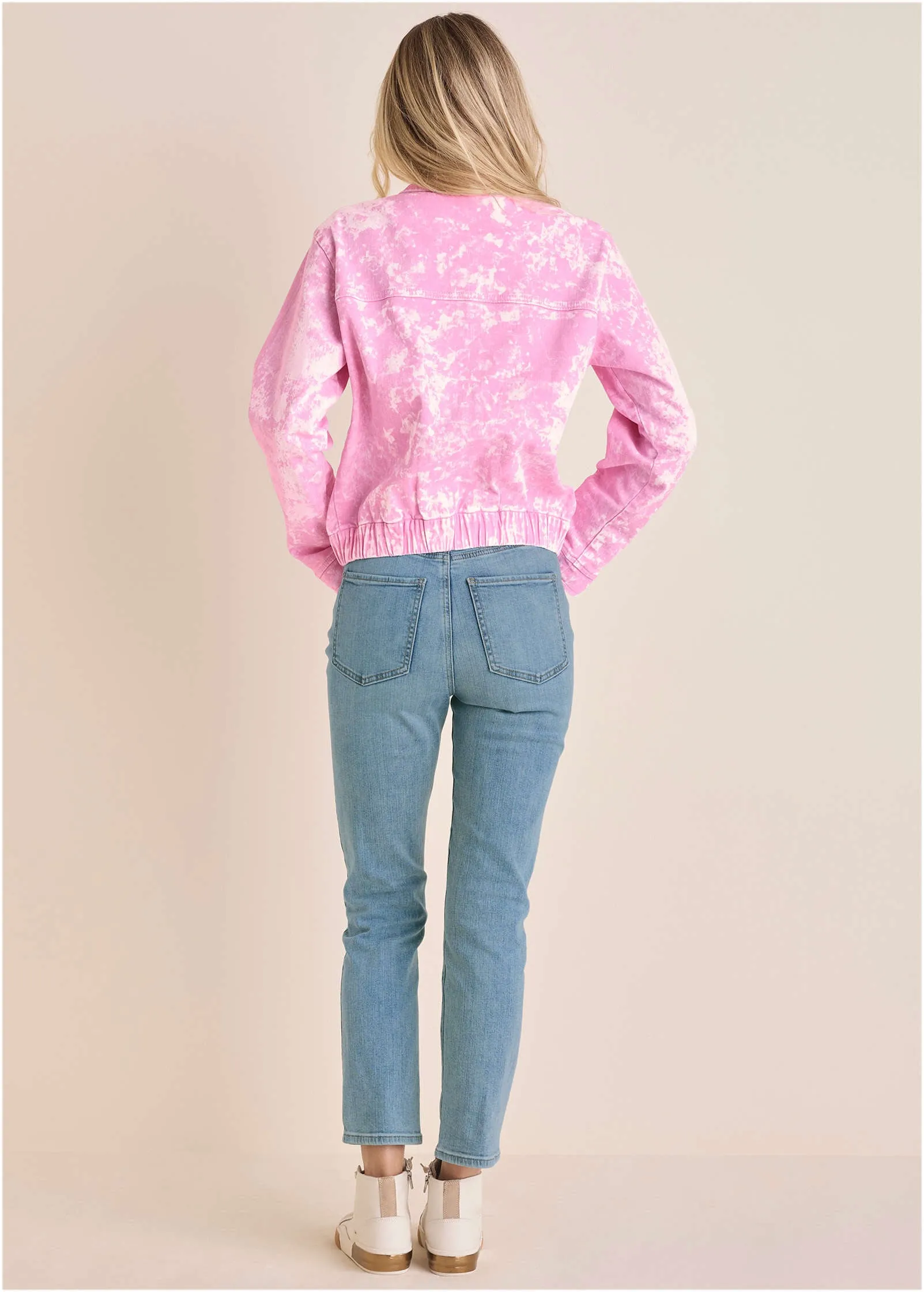 Acid Wash Bomber - Pink Acid Wash sold by VENUS product image thumbnail 3