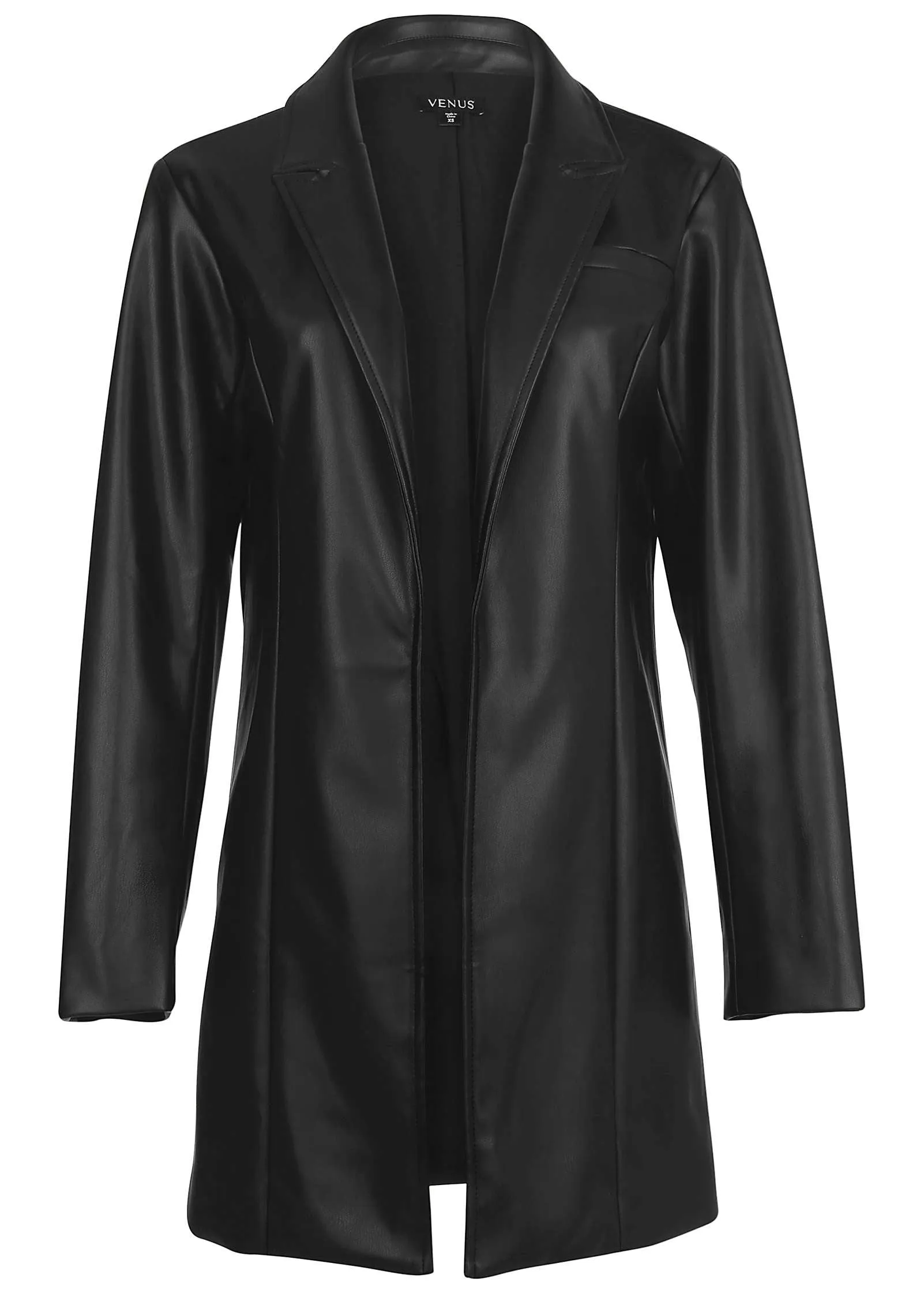 Faux Leather Blazer - Jet Black sold by VENUS product image thumbnail 5