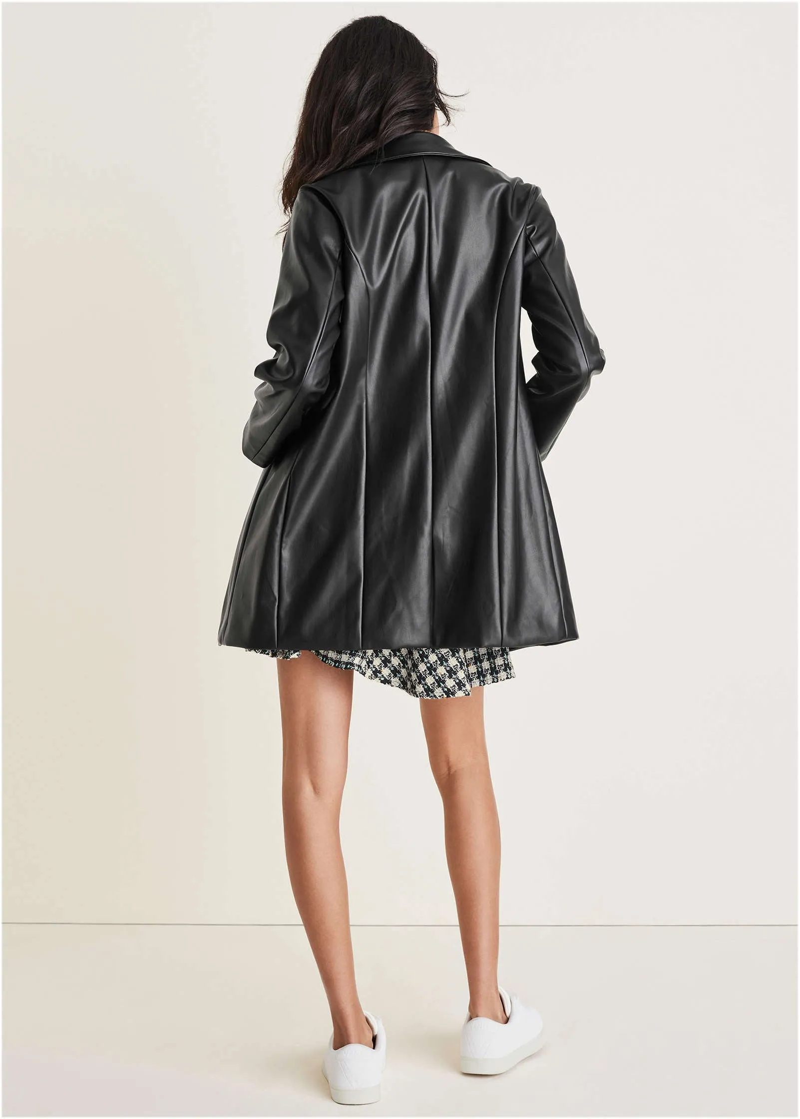 Faux Leather Blazer - Jet Black sold by VENUS product image thumbnail 4