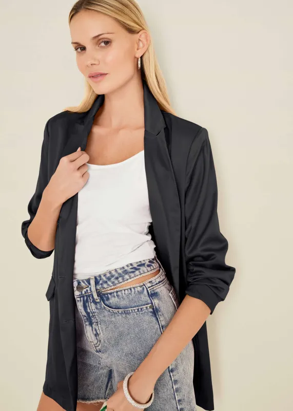 Double Breasted Blazer - Jet Black sold by VENUS