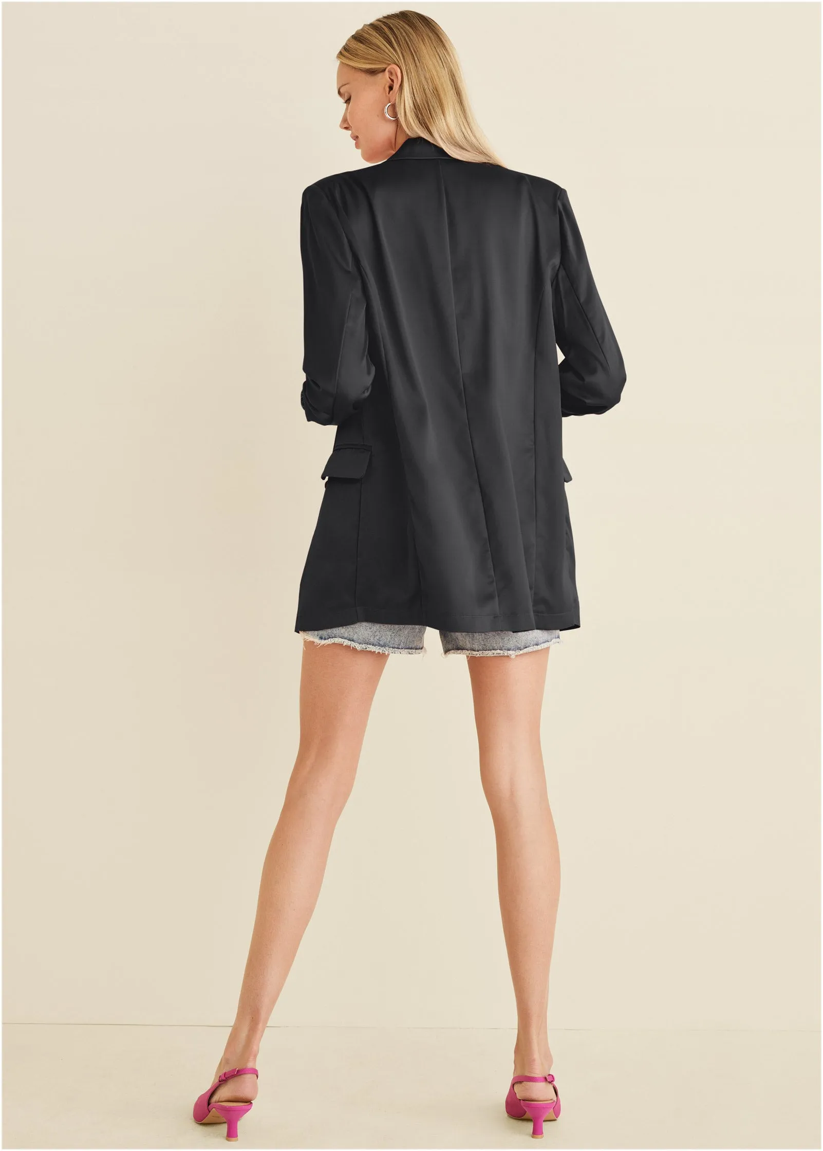 Double Breasted Blazer - Jet Black sold by VENUS product image thumbnail 2