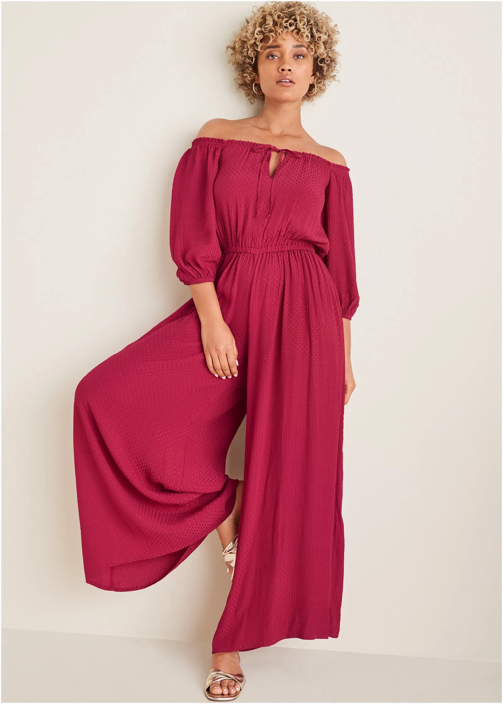 Off-The-Shoulder Jumpsuit - Persian Red sold by VENUS product image thumbnail 5