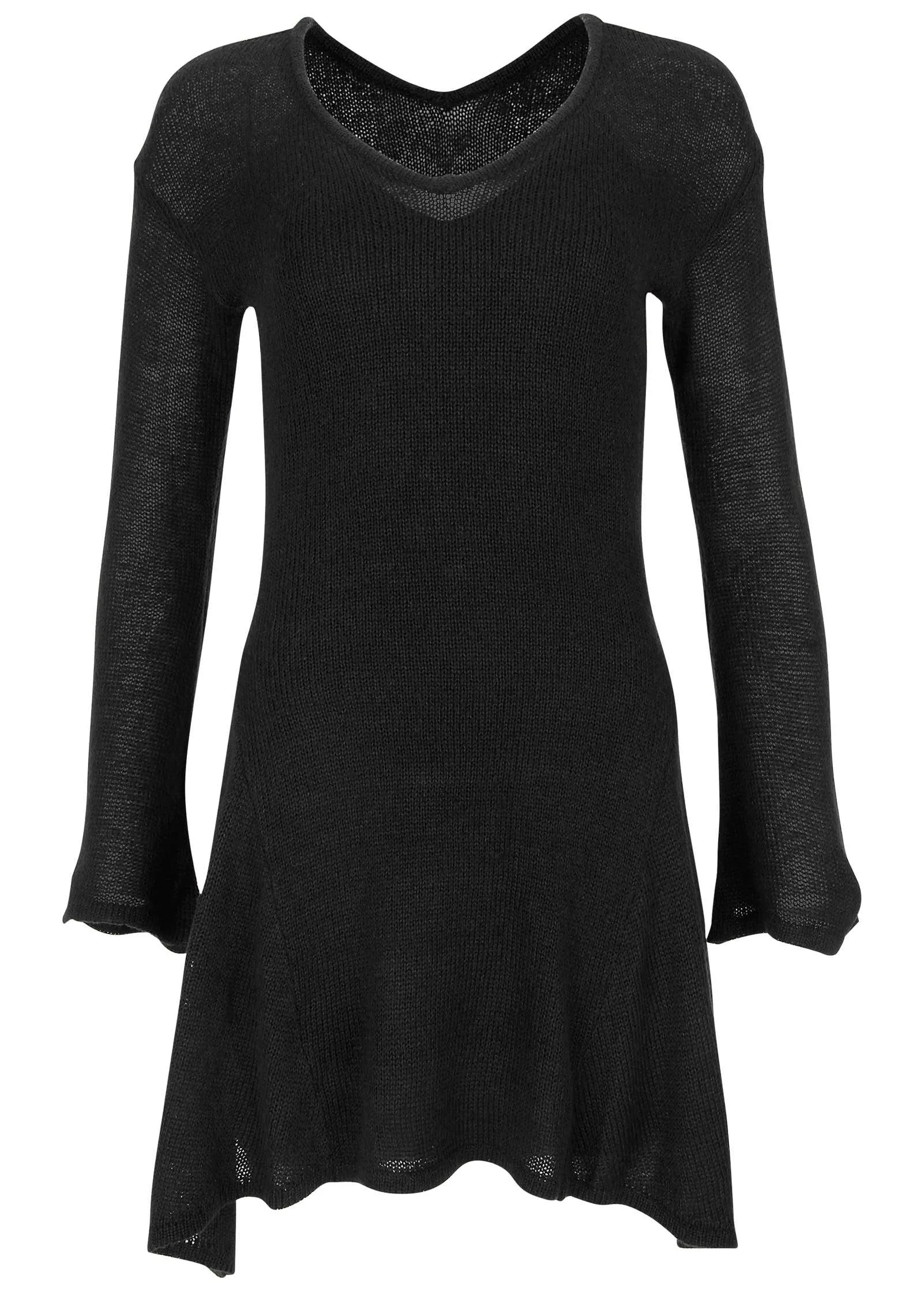 Bell Sleeve Sweater Dress - Jet Black sold by VENUS product image thumbnail 3