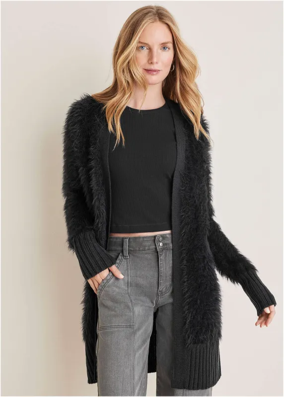 Eyelash Cardigan - Jet Black sold by VENUS