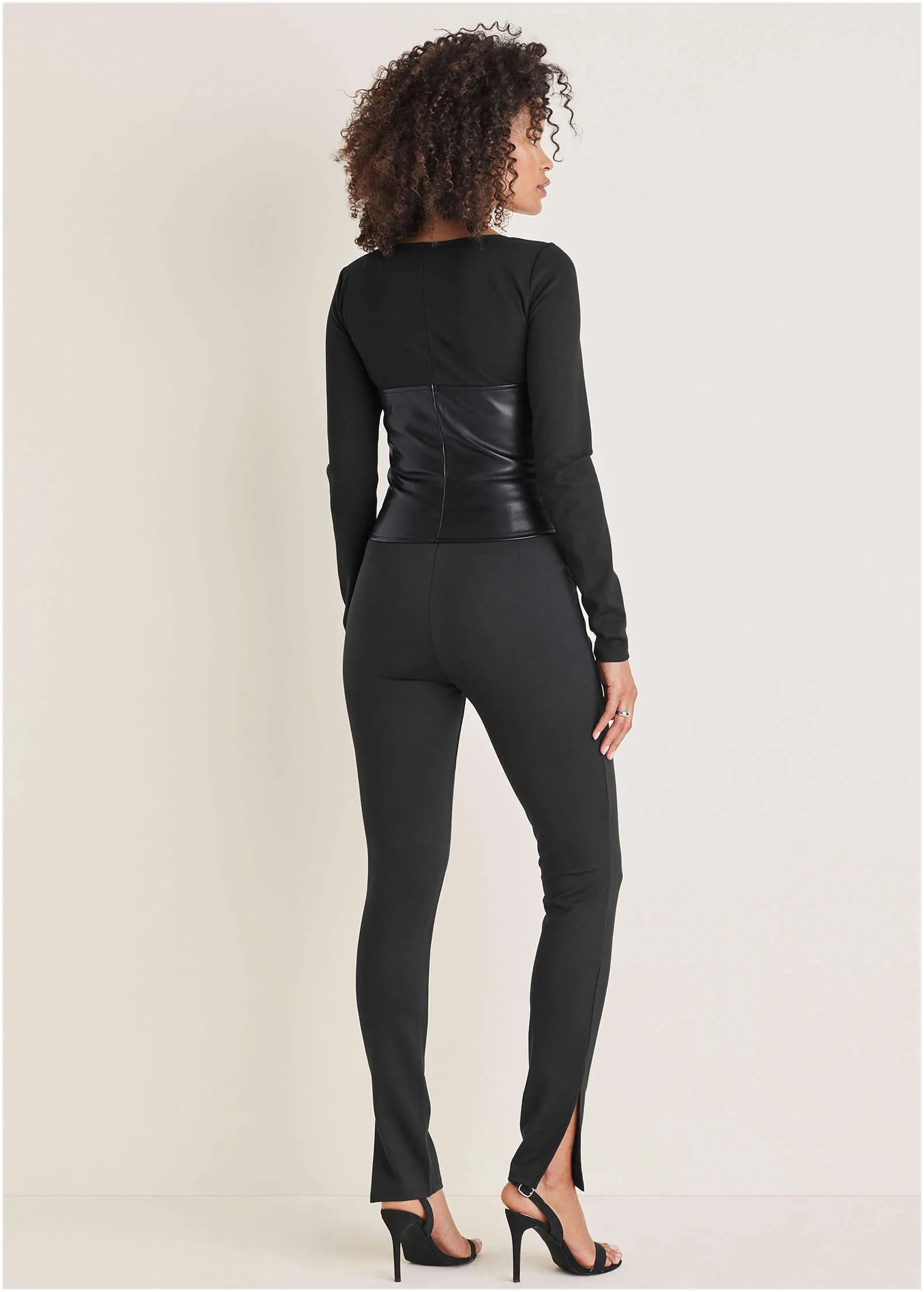 Faux Leather Corset Top - Jet Black sold by VENUS product image thumbnail 3