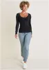 Long Sleeve Henley Tee - Jet Black sold by VENUS