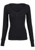 Long Sleeve Henley Tee - Jet Black sold by VENUS