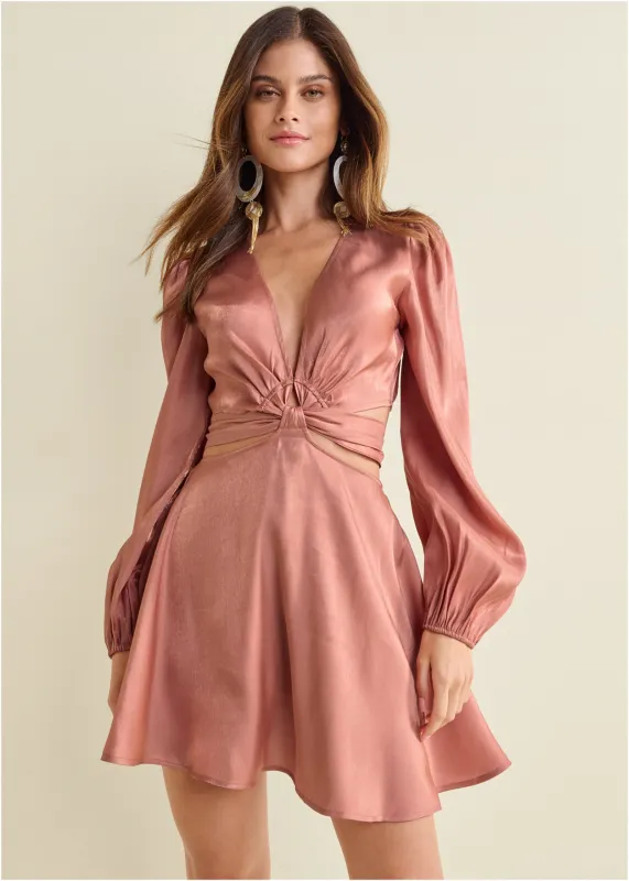 Side Cutout Romper  - Rose sold by VENUS