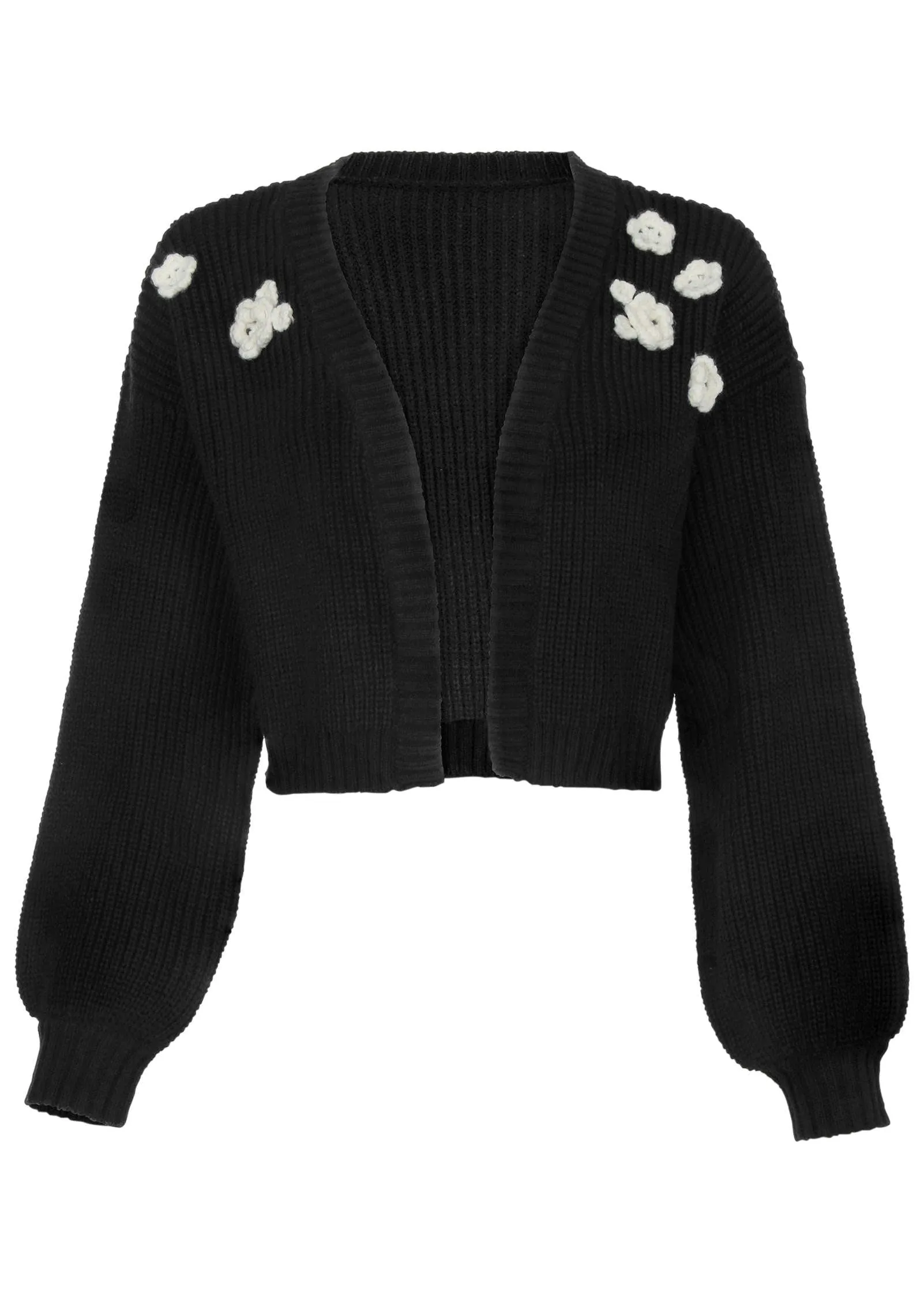 Floral Cardigan - Jet Black sold by VENUS product image thumbnail 4