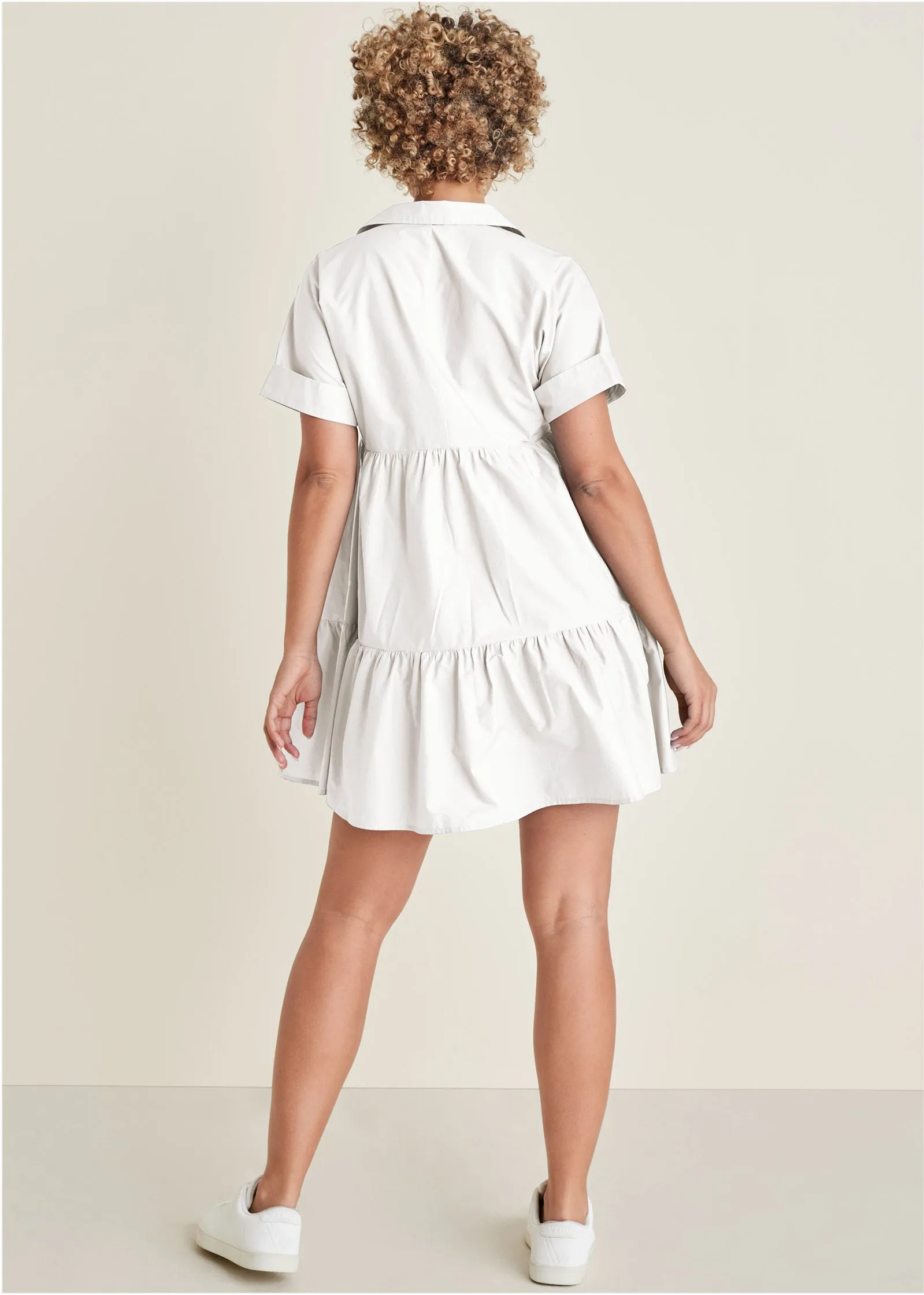 Cotton Poplin Tiered Dress - Cloud Dancer sold by VENUS product image thumbnail 2