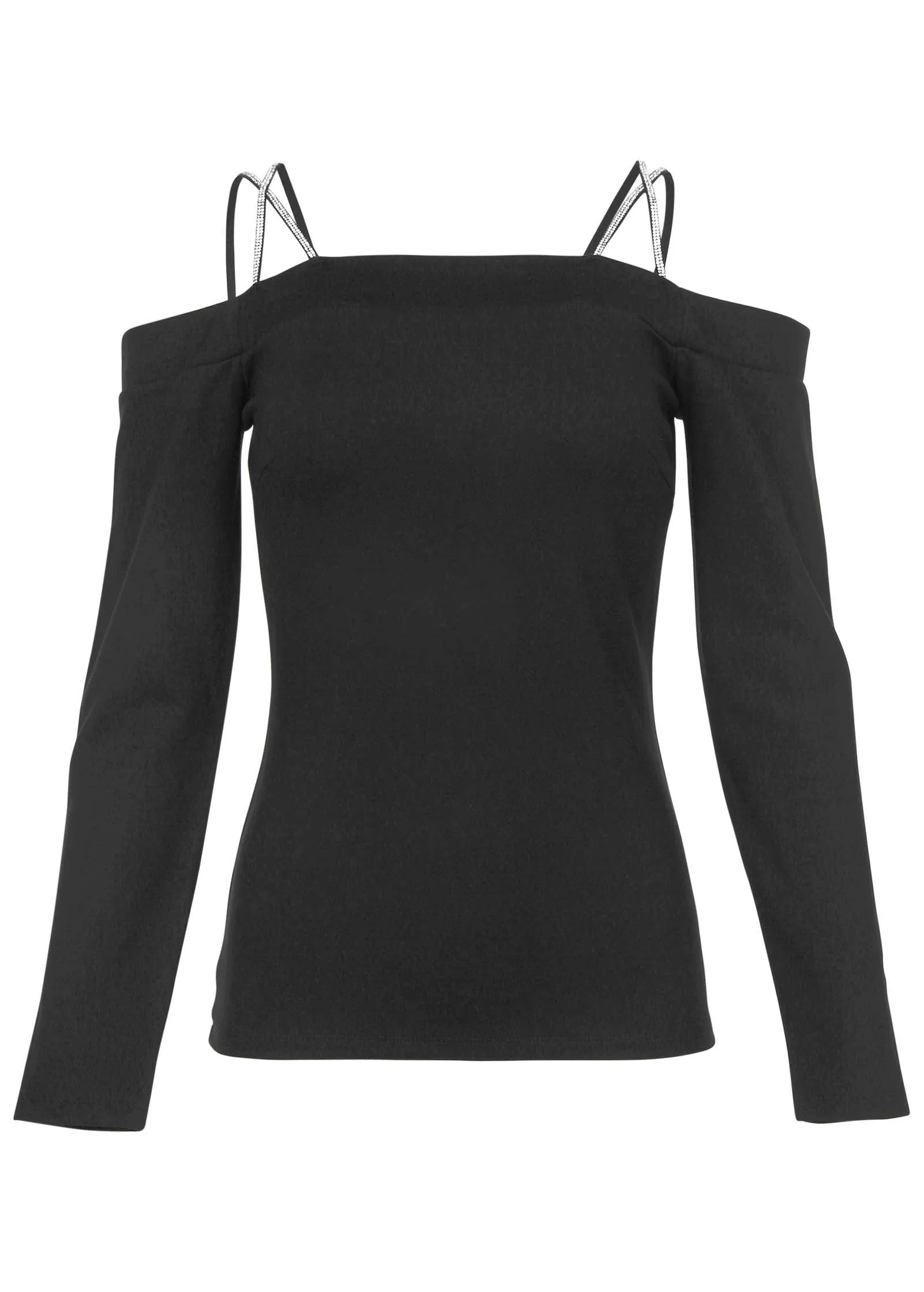 Rhinestone Strappy Top - Jet Black sold by VENUS product image thumbnail 5