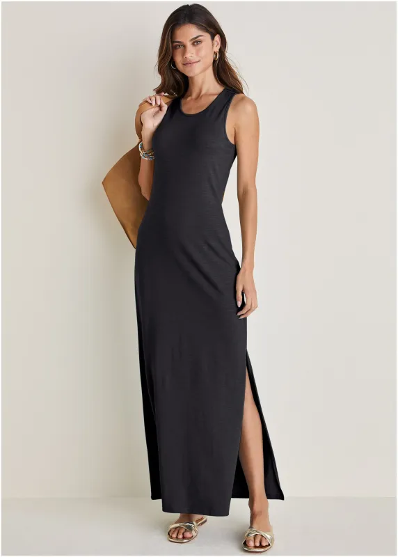 Tank Maxi Dress - Jet Black sold by VENUS