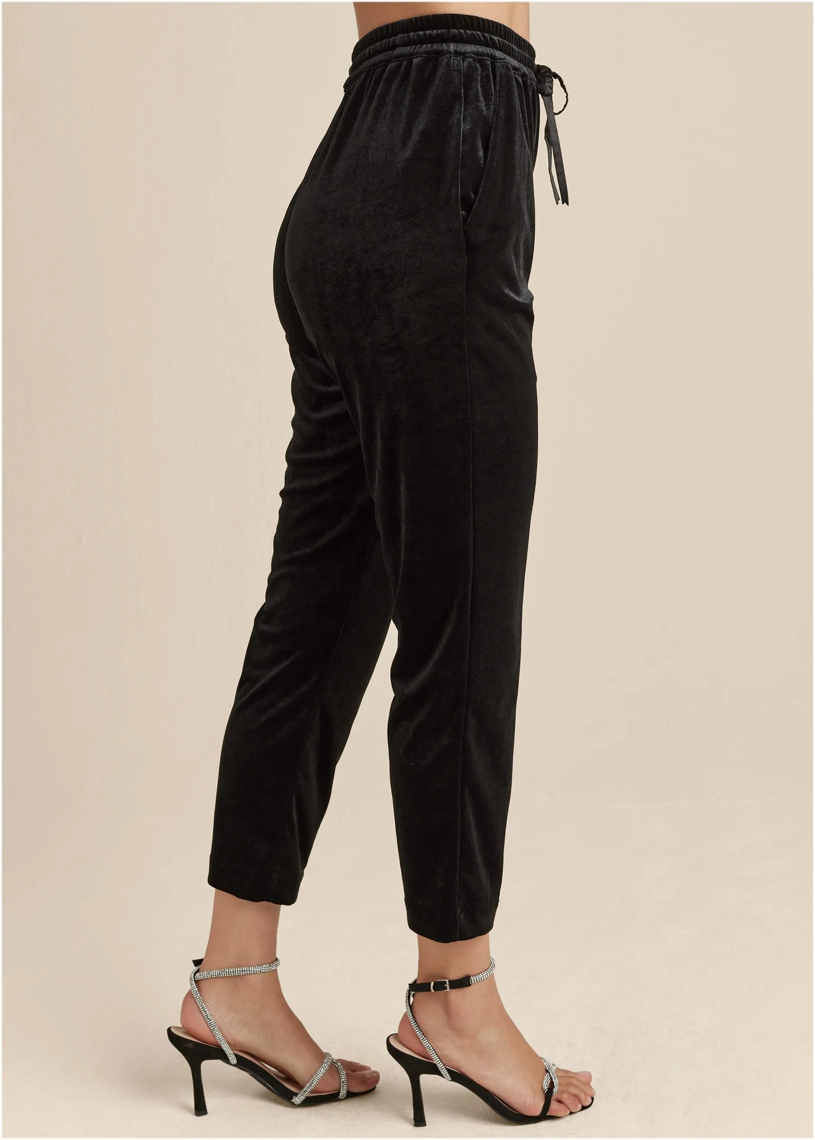Velveteen Pull On Pants - Jet Black sold by VENUS product image thumbnail 4