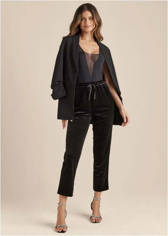 Velveteen Pull On Pants - Jet Black sold by VENUS