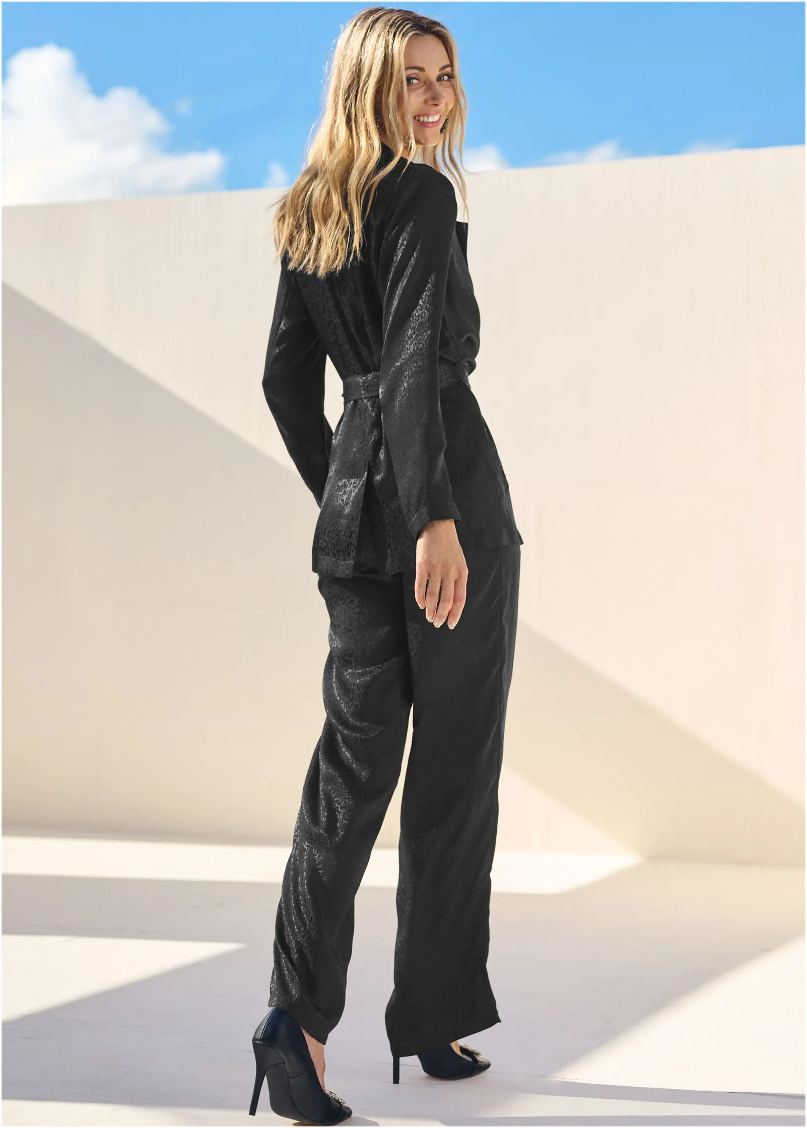 Jacquard Pant Set - Jet Black sold by VENUS product image thumbnail 2