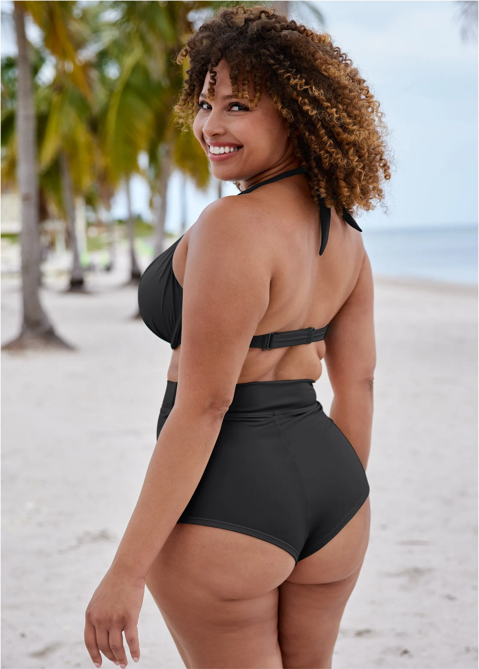 High-Waist Cheeky Swim Shorts - Black Beauty sold by VENUS product image thumbnail 4