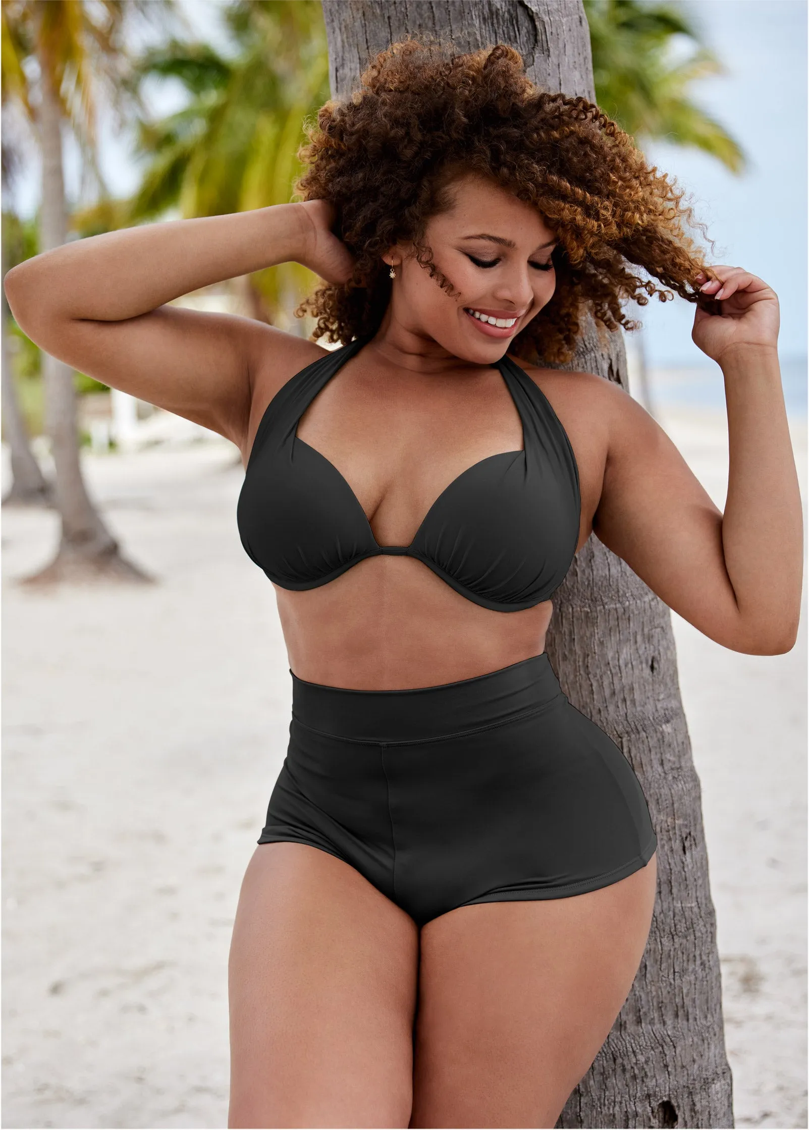 High-Waist Cheeky Swim Shorts - Black Beauty sold by VENUS product image thumbnail 3