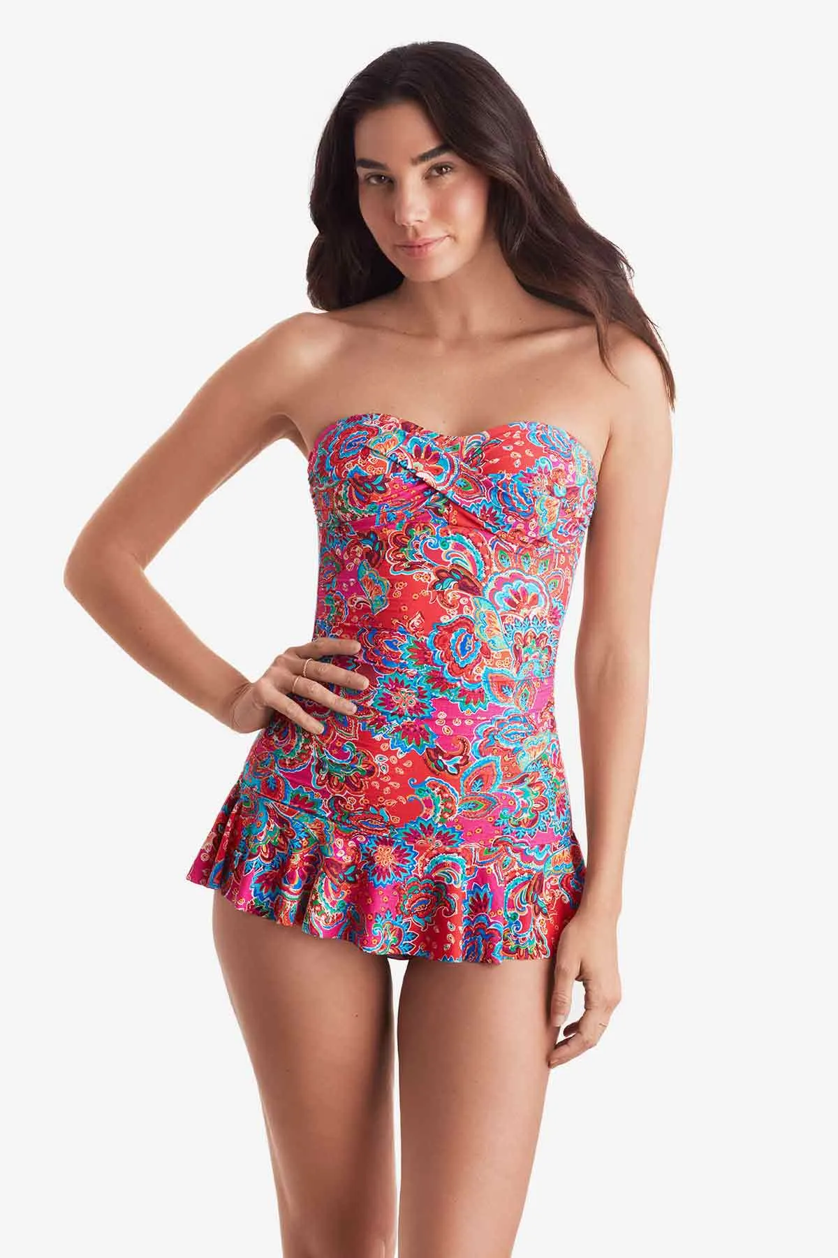 Aria Skirted One Piece - Island Paisley sold by VENUS product image thumbnail 2
