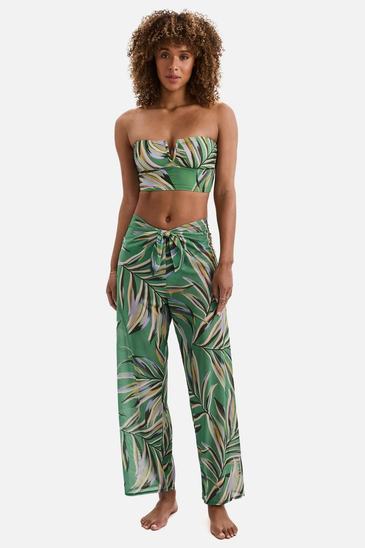 Riley Sarong Pant - Coastal Leaves sold by VENUS