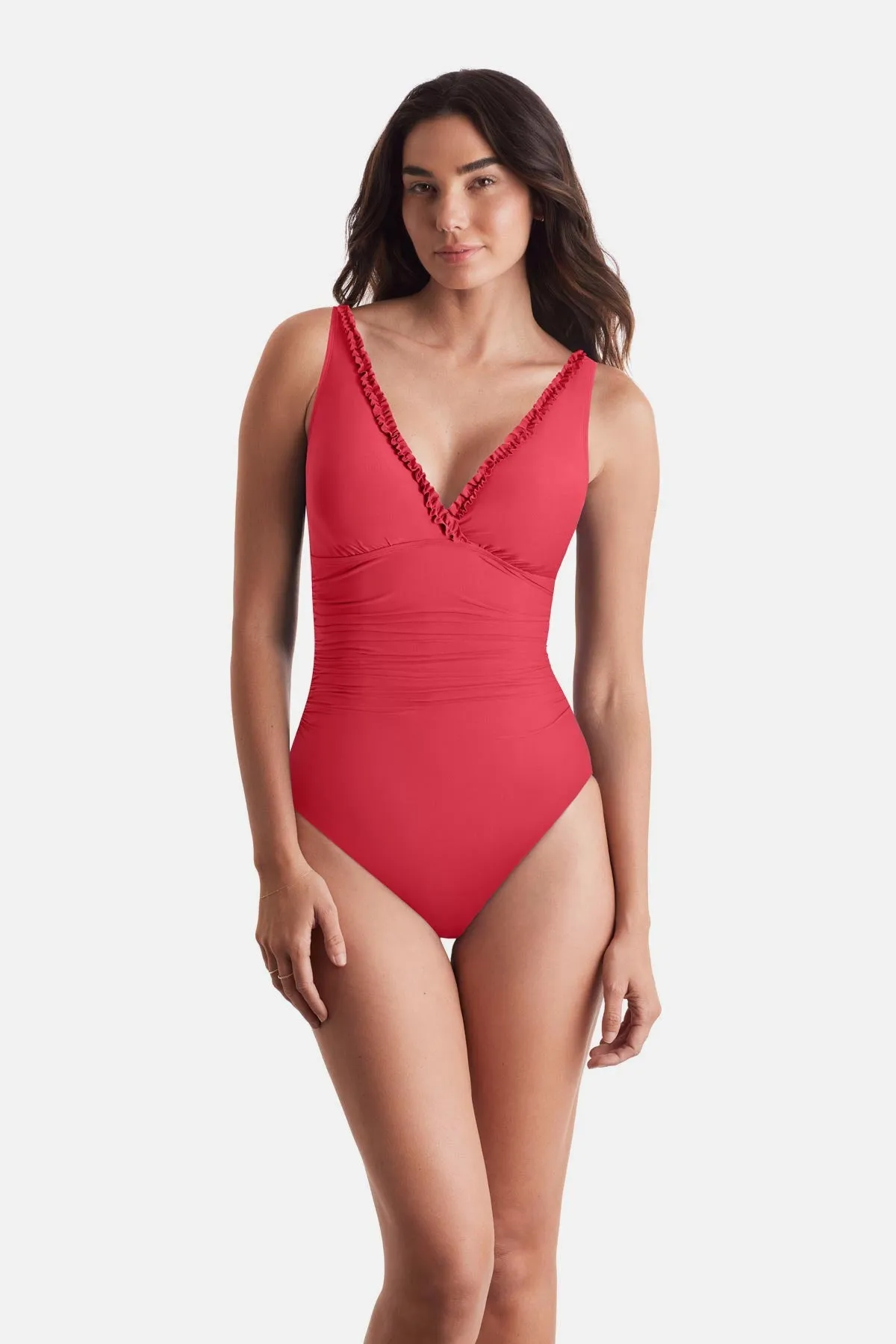 Sonny Surplice One Piece - Hot Coral sold by VENUS