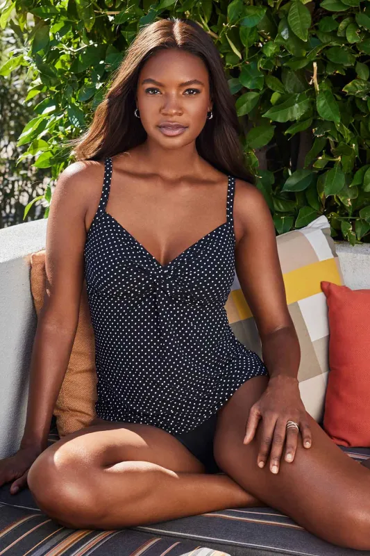 Roswell Tankini Top in Pin Point sold by VENUS