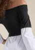 Layered Shirting Jumpsuit - Black & White sold by VENUS
