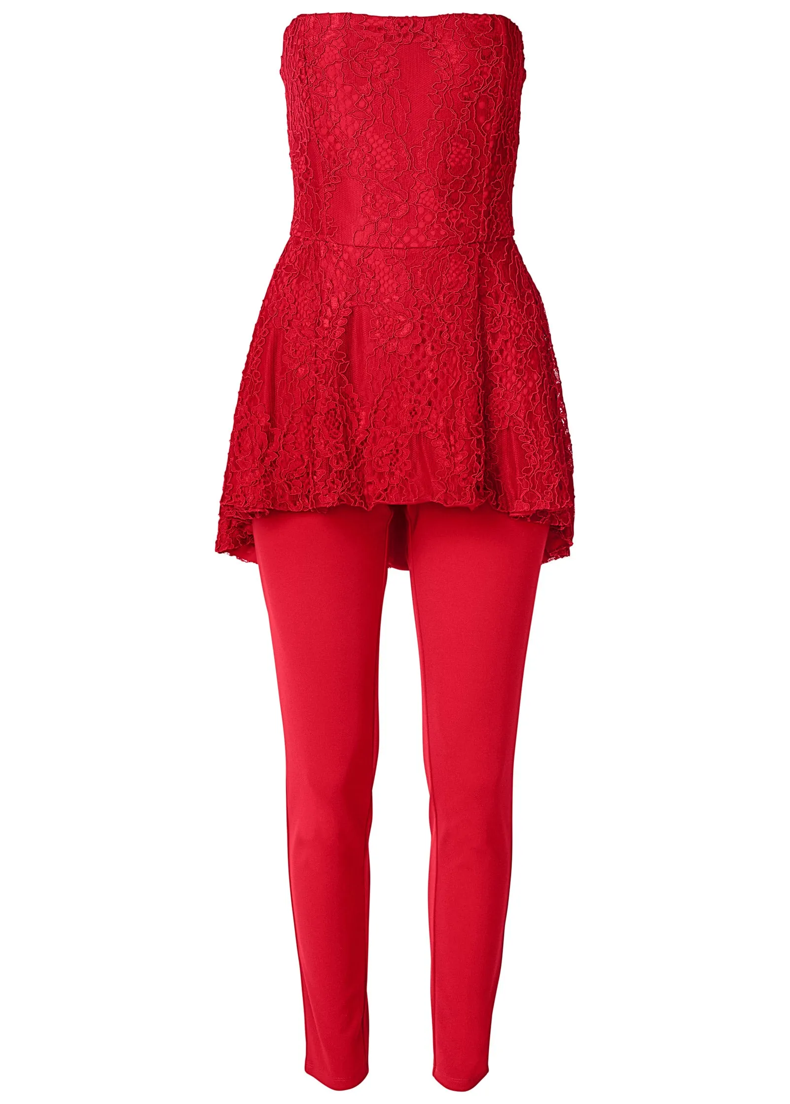 High-Low Detail Jumpsuit - Red sold by VENUS product image thumbnail 5