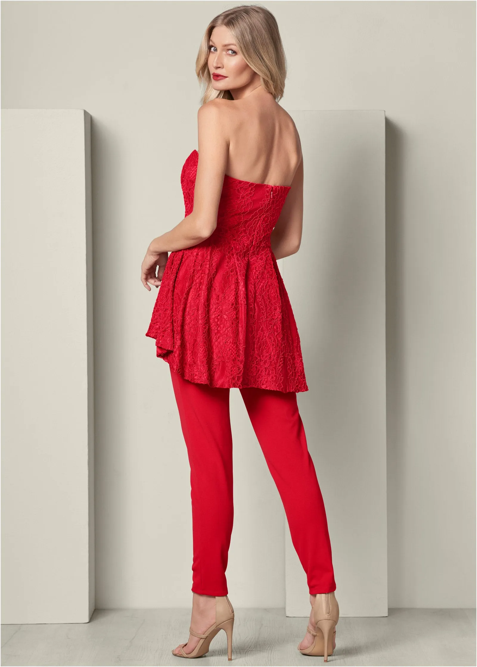 High-Low Detail Jumpsuit - Red sold by VENUS product image thumbnail 2