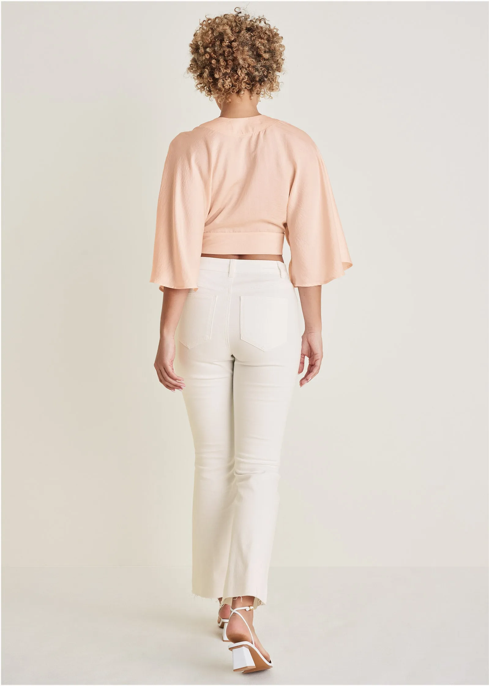 Kimono Sleeve Faux Wrap Top - Blush sold by VENUS product image thumbnail 2