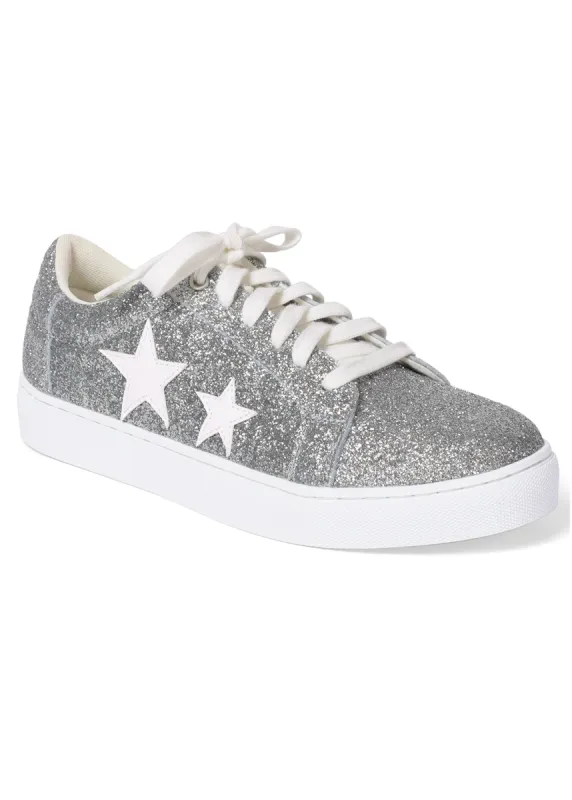 Glitter Star Sneakers - Silver Multi sold by VENUS