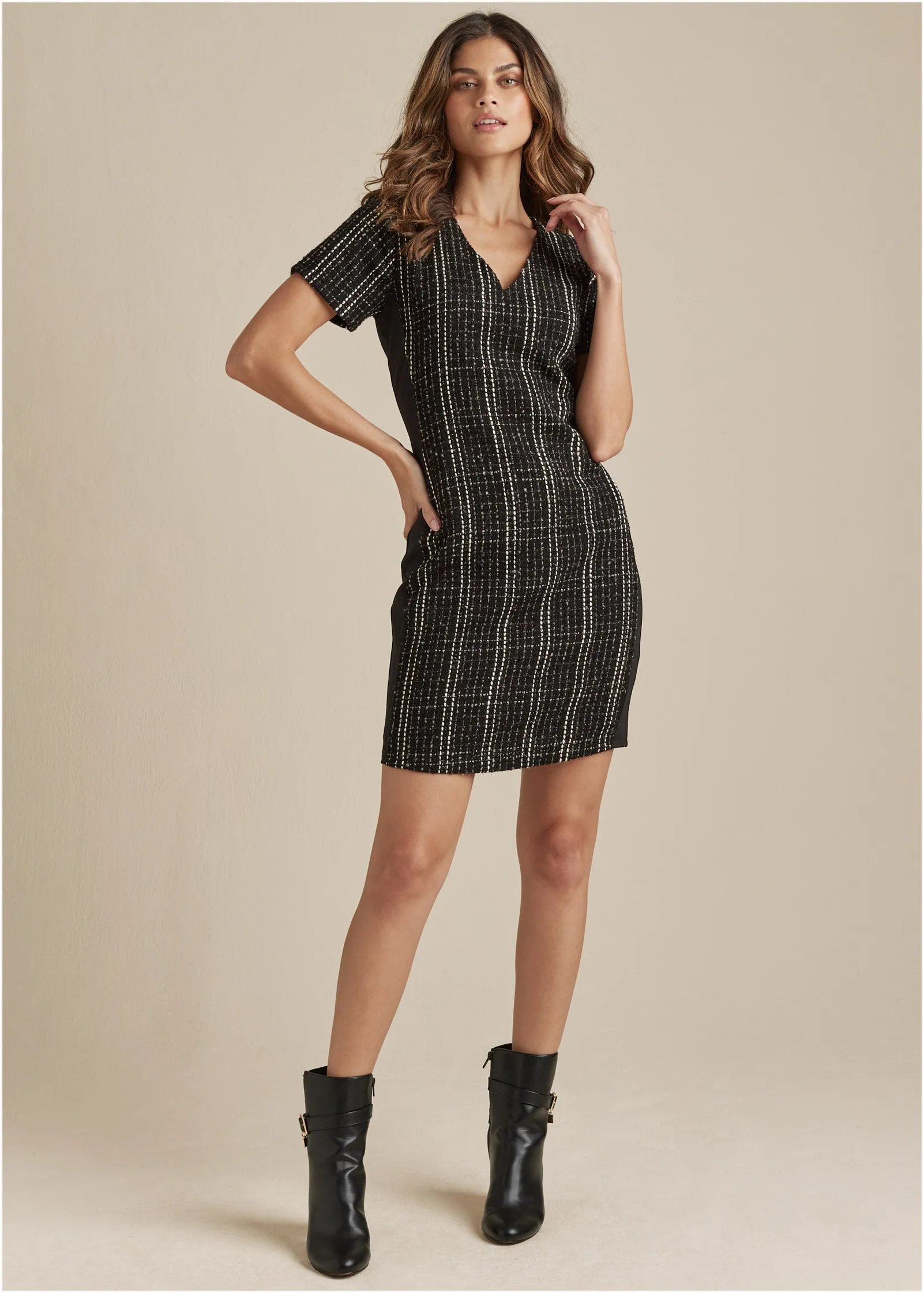 Tweed Mini Dress - Black Multi sold by VENUS product image thumbnail 2