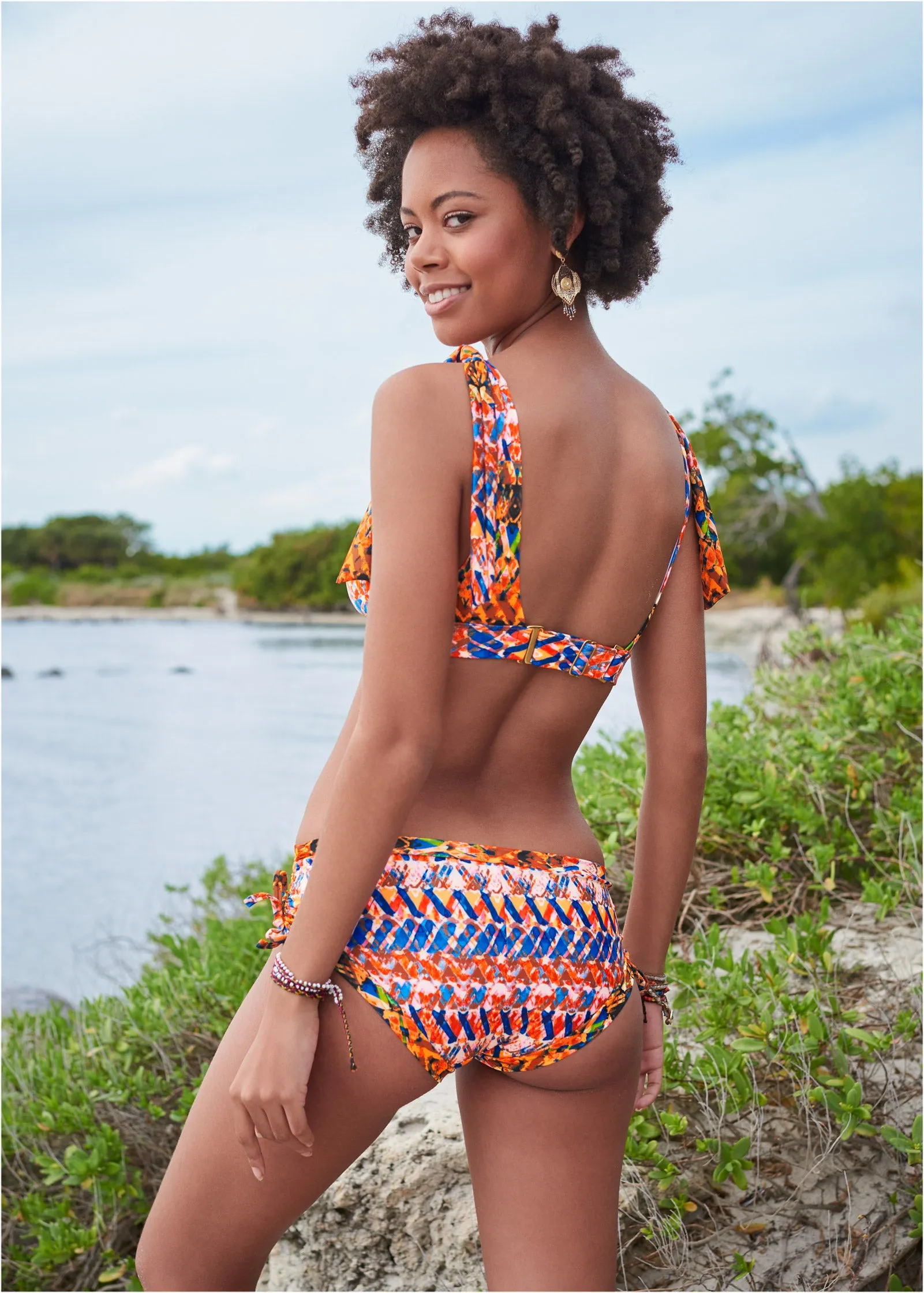 ADJUSTABLE SIDE TIE HIPSTER BOTTOM - Island Stripes sold by VENUS product image thumbnail 2