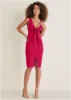 Tie Front Midi Dress - Barberry sold by VENUS