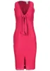 Tie Front Midi Dress - Barberry sold by VENUS