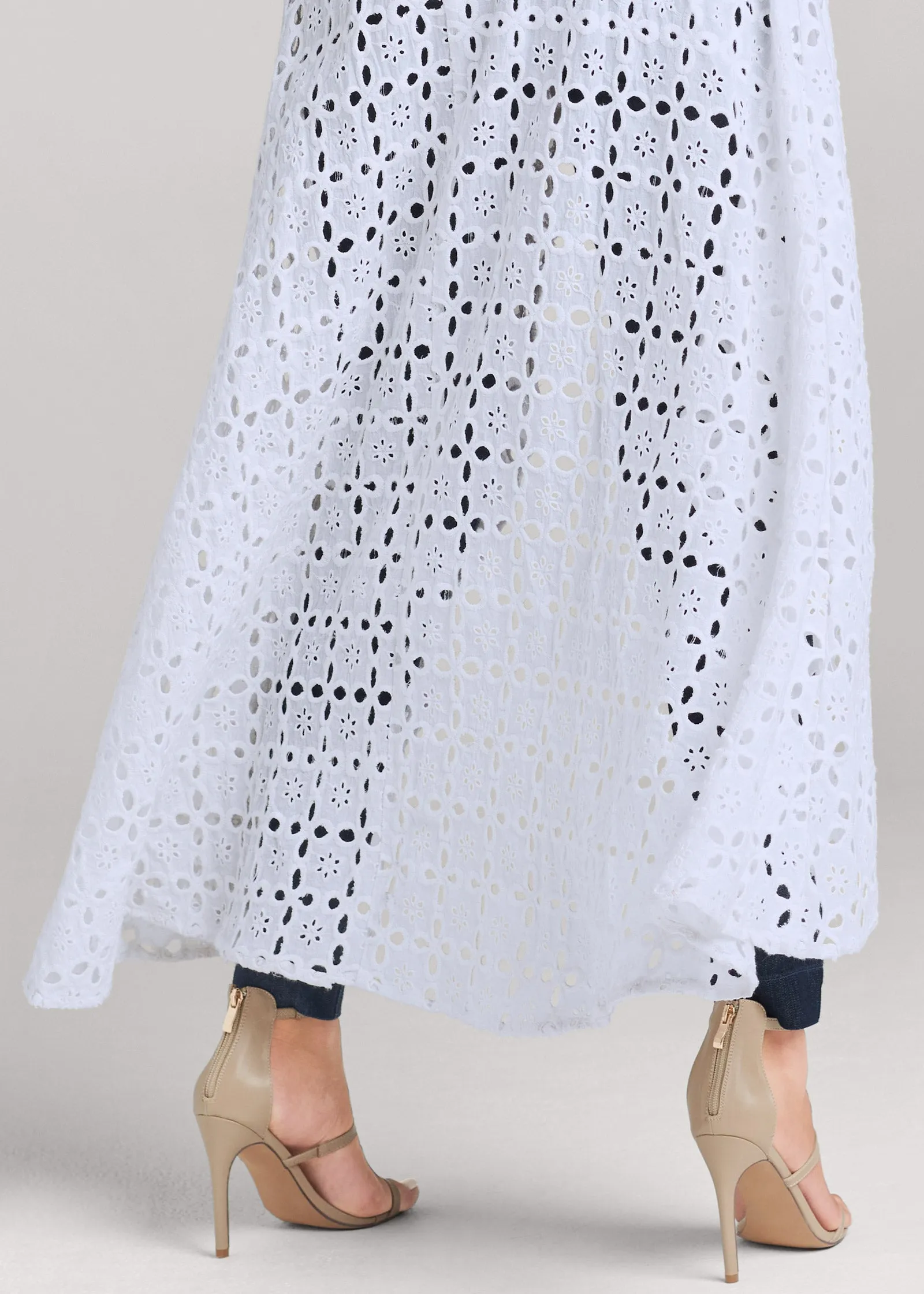 High-Low Eyelet Jacket - Indigo & White sold by VENUS product image thumbnail 4