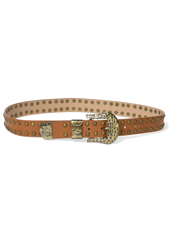 Studded Western Belt  - Brown sold by VENUS