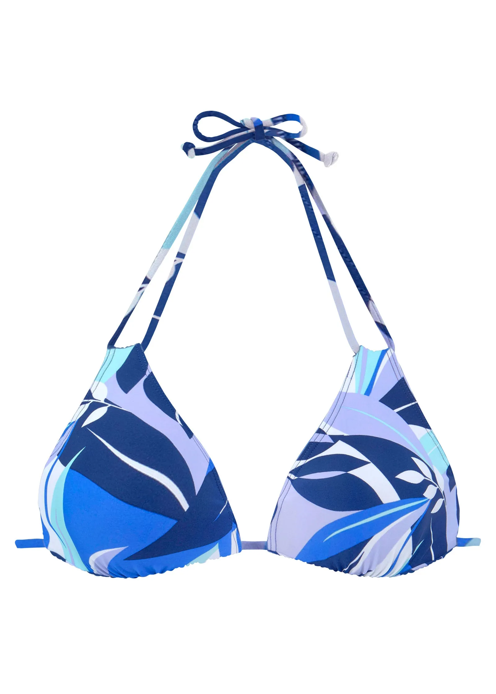 Strappy Triangle Bikini Top - Blue & White Tropic sold by VENUS product image thumbnail 2