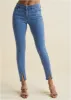 Split Hem Skinny Jeans - Medium Wash sold by VENUS